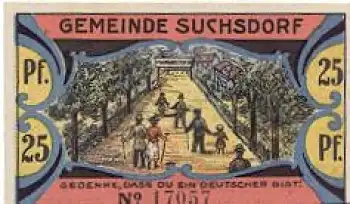 Suchsdorf Städtenotgeld 25 Pfennige 1921