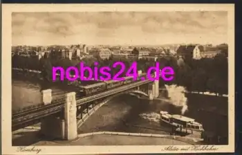 Hamburg Alster mit Hochbahn Schiff *ca.1910