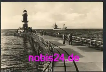 Warnemünde Mole Schiff Tanker o 27.7.1974
