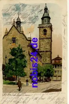 Erfurt Wigbertikirche Künstlerkarte o 1910