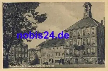 01877 Bischofswerda Altmarkt Rathaus *ca.1950
