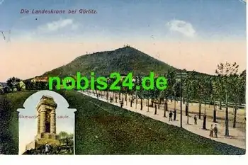 Görlitz Landeskrone Bismarcksäule o 23.8.1925