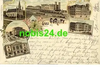 Görlitz Litho Bahnhof Schule o 17.9.1901