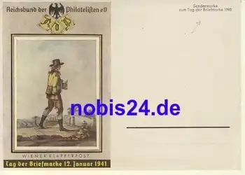 Briefträger Tag der Briefmarke 1941 Reichsbund der Philatelisten *