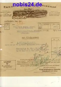 Hamburg Ölwerke Ernst Schliemann Briefkopf mit Fabrikansicht 1920