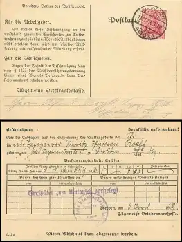 Deutsches Reich Michel 86II mit Firmenlochung AOD o Dresden 14.11.1919