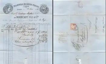 Gebweiler Briefkopf mit Deutsches Reich Michel 19 o Gebweiler 23.5.1874 nach Mylau