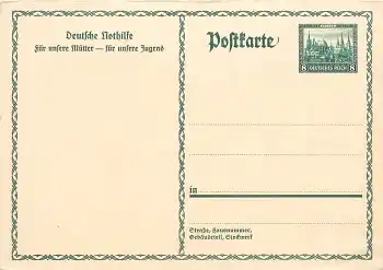 Deutsches Reich Ganzsache 8 Pfennig Aachen Deutsche Nothilfe *1930