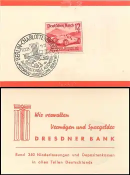 Deutsche Reich Michel 687 International Automobilausstellung 1939 mit Sonderstempel Berlin Charlottenburg 17.2.1939