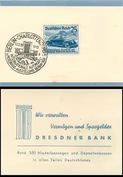 Deutsche Reich Michel 688 International Automobilausstellung 1939 mit Sonderstempel Berlin Charlottenburg 17.2.1939