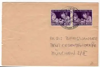 Deutsches Reich Michel 811 2x auf Brief Sonderstempel Wehrkapftage der SA Gruppe Niedersachsen Hannover 6.9.1942