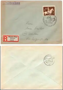 Deutsches Reich Michel 854 "Das Braune Band von Deutschland" FDC Sonderstempel München Riem 27.7.1943