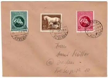 Deutsches Reich Michel 899 900 901 Auf Brief Dresden 11.8.1944