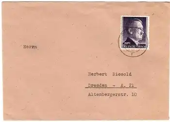 Deutsches Reich Michel 811 auf Brief Dresden A3 1944