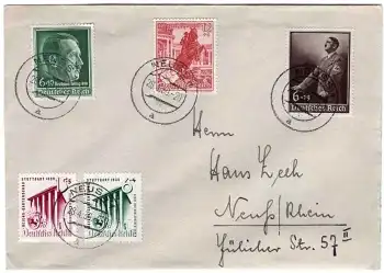 Deutsches Reich Michel 694 Adolf Hitler FDC Tagesstempel Neuss 28.4.1939