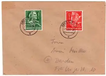 Deutsches Reich Michel 894 895 RAD o Dresden A14 1.10.1944