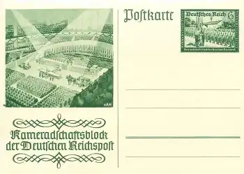 Deutsche Reich 6 Pfennig Kameradschaftsblock der Deutschen Reichspost Ganzsache * 1941