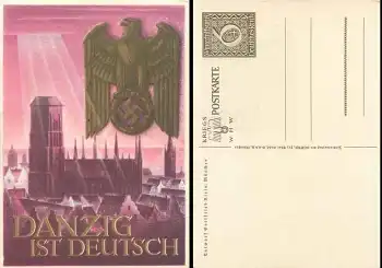 Danzig ist Deutsch WHW Ganzsache Künstlerkarte Gottfried Klein *1939