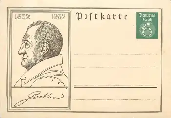 Johann Wolfgang von Goethe Ganzsache 6 Pfennig * 1932