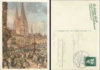 Kölner Karneval Ganzsache 6 Pfennig grün Sonderstempel Köln 16.2.1939