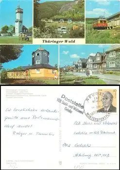 01609 Gröditz Poststelle VEB Stahl und Walzwerk o Neuhaus 1980 auf AK Oberweißbach