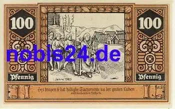 19336 Wilsnack Notgeld 100 Pfennige 1922
