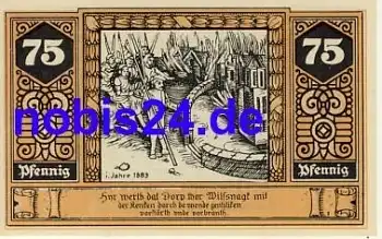 19336 Wilsnack Notgeld 75 Pfennige 1922
