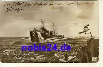 Hochsee Torpedoboot der Kaiserlich deutsche Marine o 1918