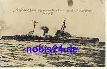 SMS Blücher auf Doggenbank Kaiserlich deutsche Marine *1916