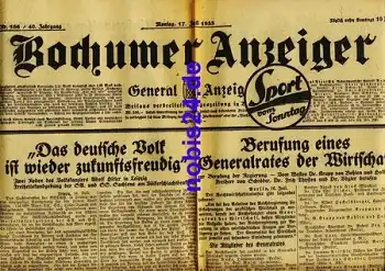 Bochumer Anzeiger 166 Jahrgang 1933