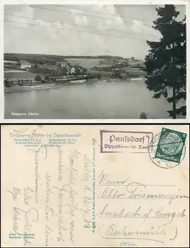 01744 Paulsdorf Dippoldiswalde Land Landpoststempel auf AK Talsperre Malter o 27.7.1938
