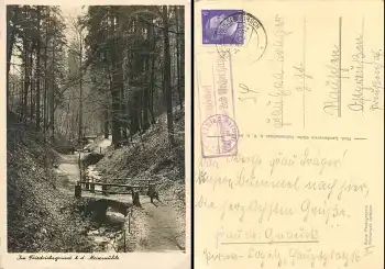 01328 Malschendorf über Dresden-Bad Weißer Hirsch Landpoststempel auf AK Meixmühle o 4.9.1942