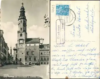 02633 Diehmen über Neukirch Landpoststempel auf AK Görlitz o 3.9.1958