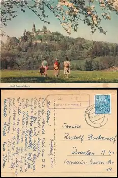 04668 Großbuch über Grimma 1 Landpoststempel auf AL Braunfels Lahn o 4.9.1958