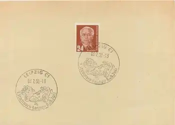 DDR Michel 252 mit Sonderstempel Leipzig C1 1. Stadtparkrennen 8.7.1950