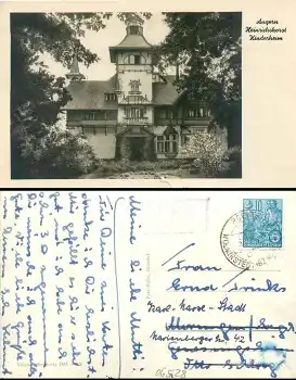 39326 Angern Heinrichshorst Kinderheim Landpoststempel Morungen über Sangerhausen o Rogätz 15.5.1957