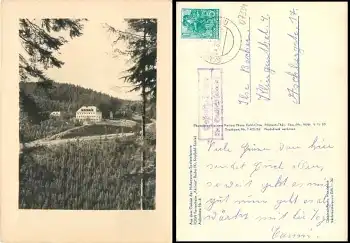 07334 Goßwitz-Bucha über Sallfeld (Saale) Landpoststempel auf AK Ferienheim "Aktivist" o 24.3.1960