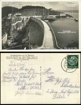 07929 Bleilochtalsperre Landpoststempel Gräfenwarth über Schleiz o 25.6.1937