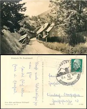 07429 Döschnitz über Rudolstadt Landpoststempel auf AK 29.8.1962