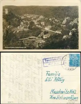 07778 Tautenburg über Jena Landpoststempel auf AK o Jena Land 1954