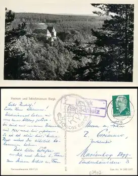 07907 Burgk über Schleiz Landpoststempel auf AK o 8.5.1962