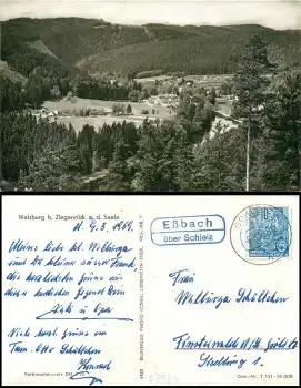 07924 Walsburg Landpoststempel Eßbach über Schleiz o 6.3.1959