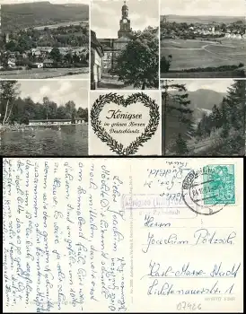 07426 Königsee (Thür) - Garsitz über Rudolstadt Landpoststempel auf AK 4.10.1961