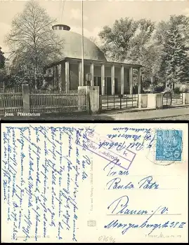 07646 Bobeck über Stadtroda Landpoststempel auf AK Jena Planetarium o 24.7.1958