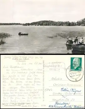07907 Plothen über Schleiz Landpoststempel auf AK Plothenteich 9.8.1962