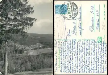09477 Schmalzgrube über Annaberg (Erzgb) 1 Landpoststempel auf AK o 21.3.1958