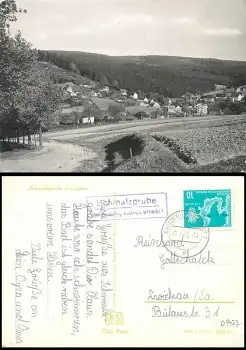 09477 Schmalzgrube über Annaberg (Erzgb) 1 Landpoststempel auf AK o 22.7.1962