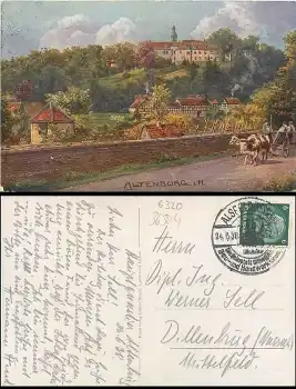 36304 Altenburg Alsfeld Hessen Künstlerkarte Richard Lanzendorf o 24.6.1938