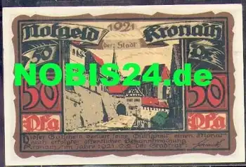 96317 Kronach Städtenotgeld 50 Pfennige 1921