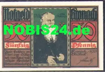 96317 Kronach Städtenotgeld 50 Pfennige Lucas Cranach 1921